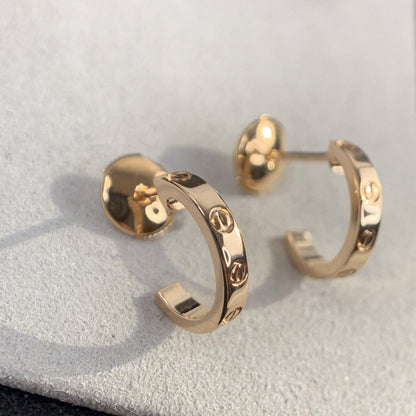 [⭐Shinejoy]LOVE EARRINGS 2.65MM PINK GOLD