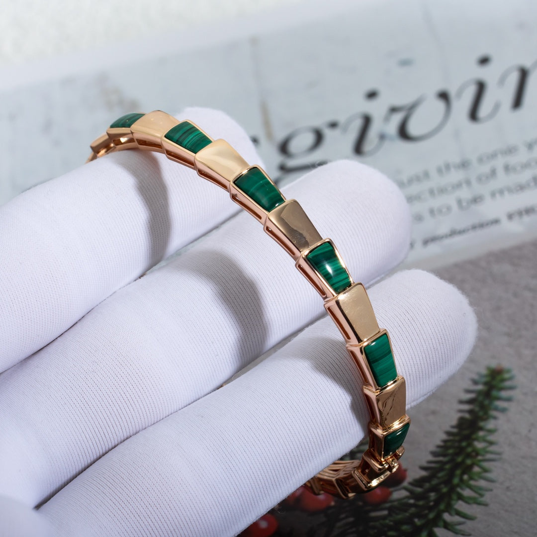 [⭐Shinejoy]SERPENTI BRACELET PINK GOLD MALACHITE