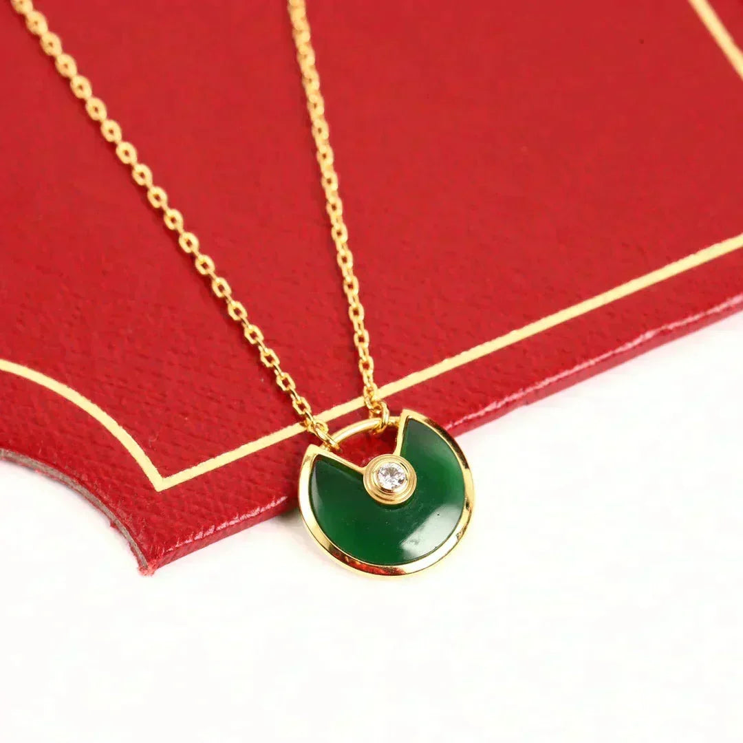 [⭐Shinejoy]AMULETTE GOLD MALACHITE NECKLACE