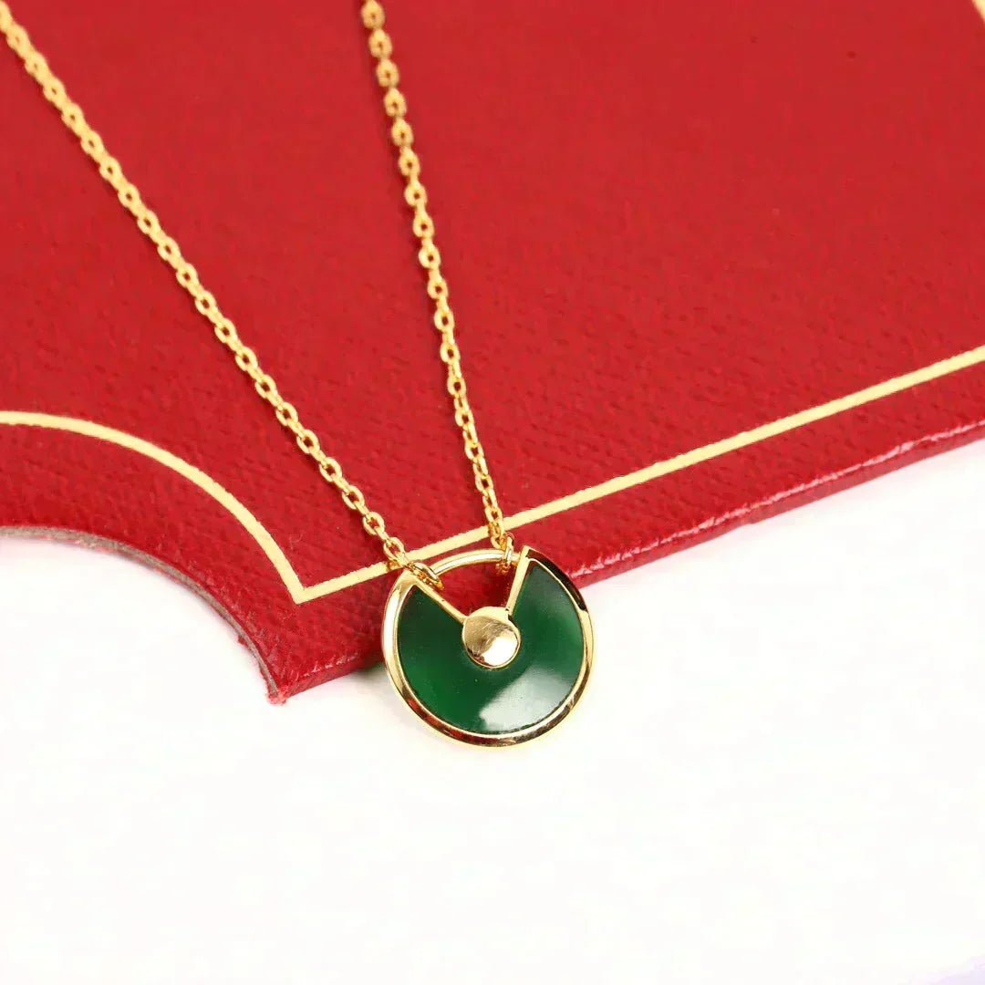 [⭐Shinejoy]AMULETTE GOLD MALACHITE NECKLACE