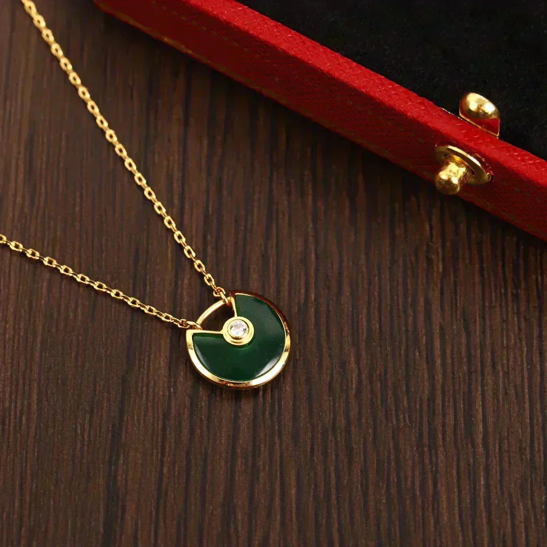 [⭐Shinejoy]AMULETTE GOLD MALACHITE NECKLACE