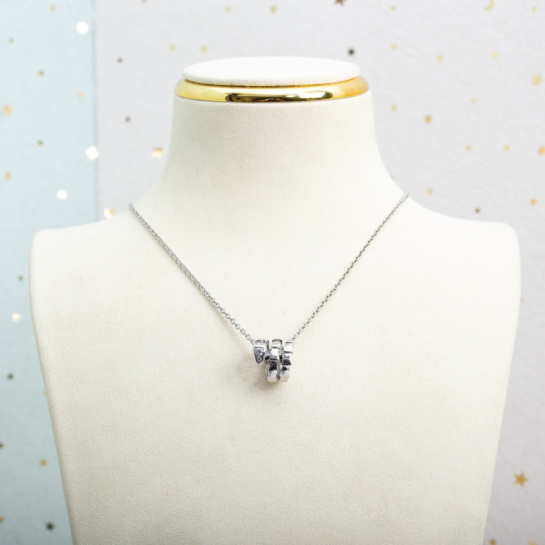 [⭐Shinejoy]SERPENTI SILVER NECKLACE DIAMOND