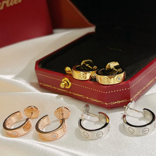 [⭐Shinejoy]LOVE EARRINGS 5.7MM 2 DIAMONDS