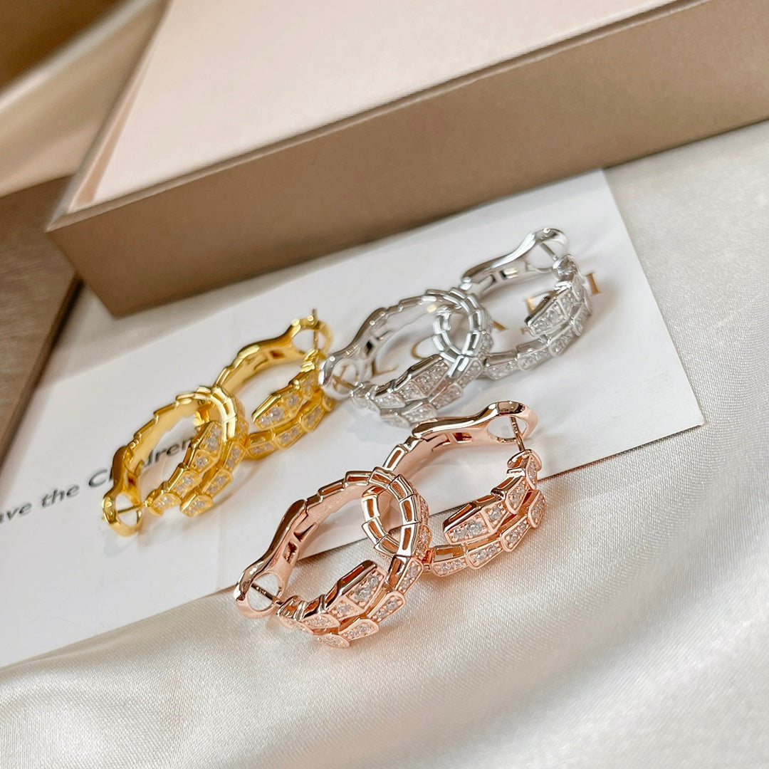 [⭐Shinejoy]SERPENTI EARRINGS DIAMOND
