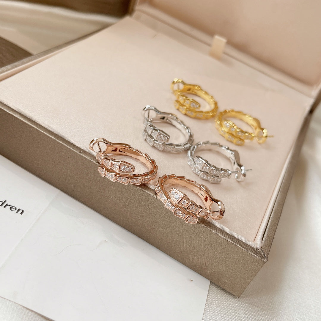 [⭐Shinejoy]SERPENTI EARRINGS DIAMOND