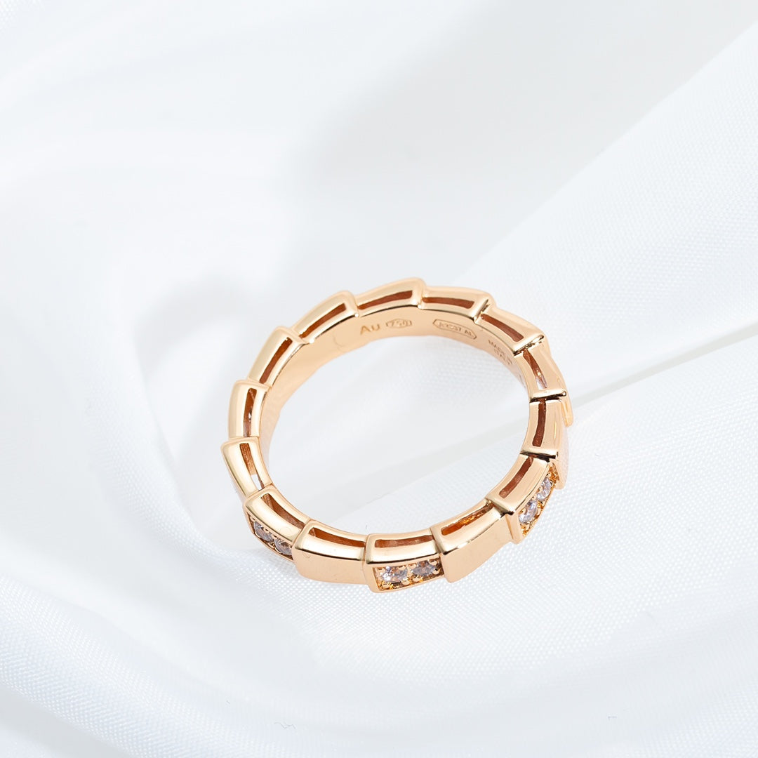 [⭐Shinejoy]SERPENTI RING PINK GOLD  3MM
