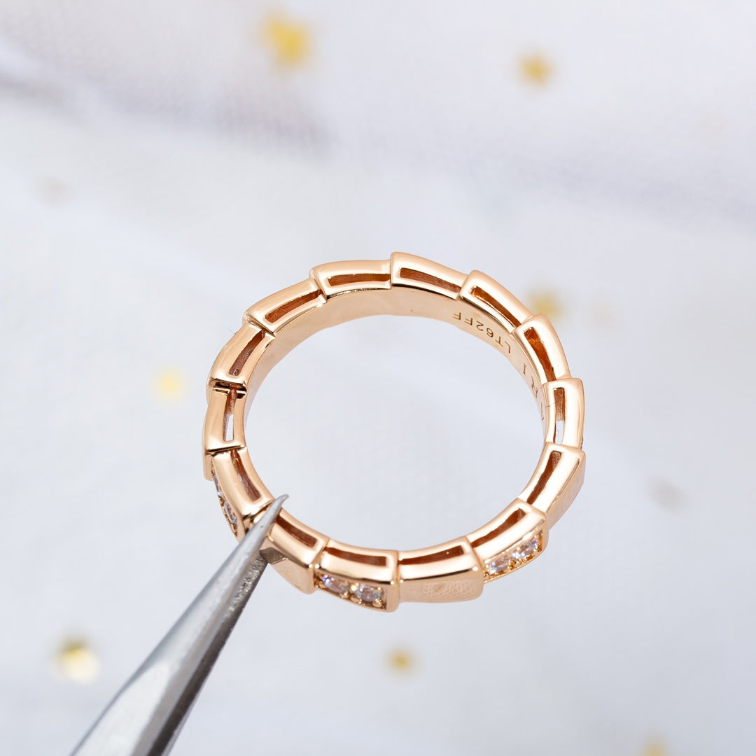 [⭐Shinejoy]SERPENTI RING PINK GOLD  3MM