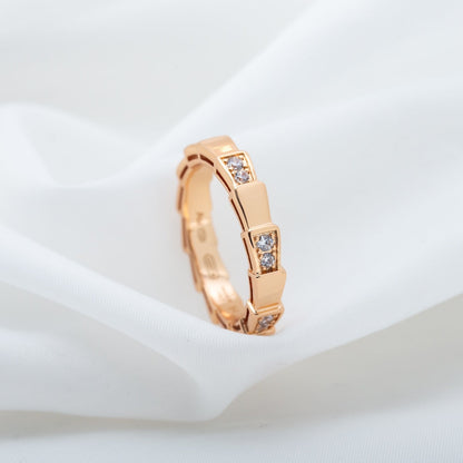 [⭐Shinejoy]SERPENTI RING PINK GOLD  3MM