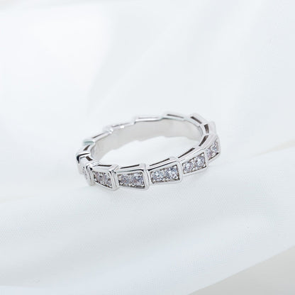 [⭐Shinejoy]SERPENTI RING SILVER DIAMOND PAVED 3MM
