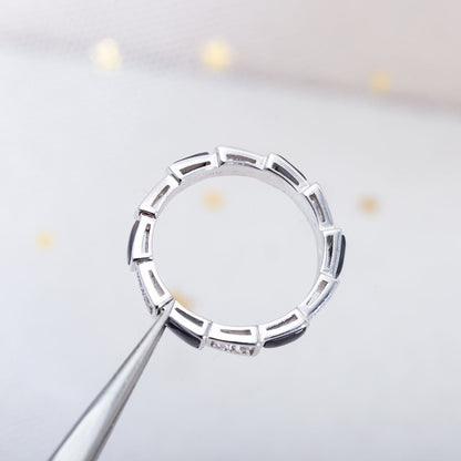 [⭐Shinejoy]SERPENTI RING SILVER  DIAMOND BLACK MOP 3MM