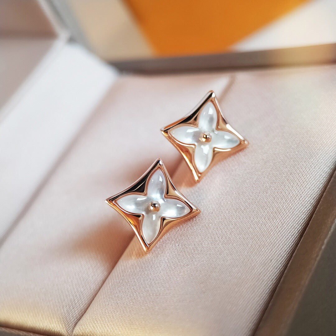 [⭐Shinejoy]STAR MOP PINK GOLD EARRINGS