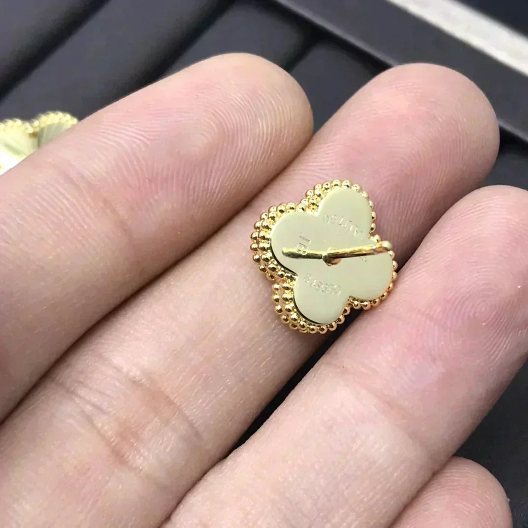 [⭐Shinejoy]CLOVER MINI 9.5MM LASER EARRINGS