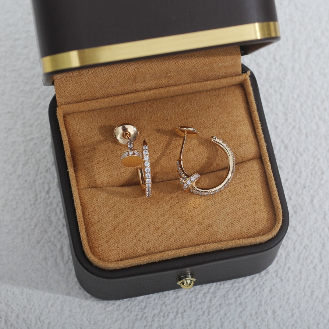 [⭐Shinejoy]JUSTE EARRINGS 12.75MM PINK GOLD DIAMOND