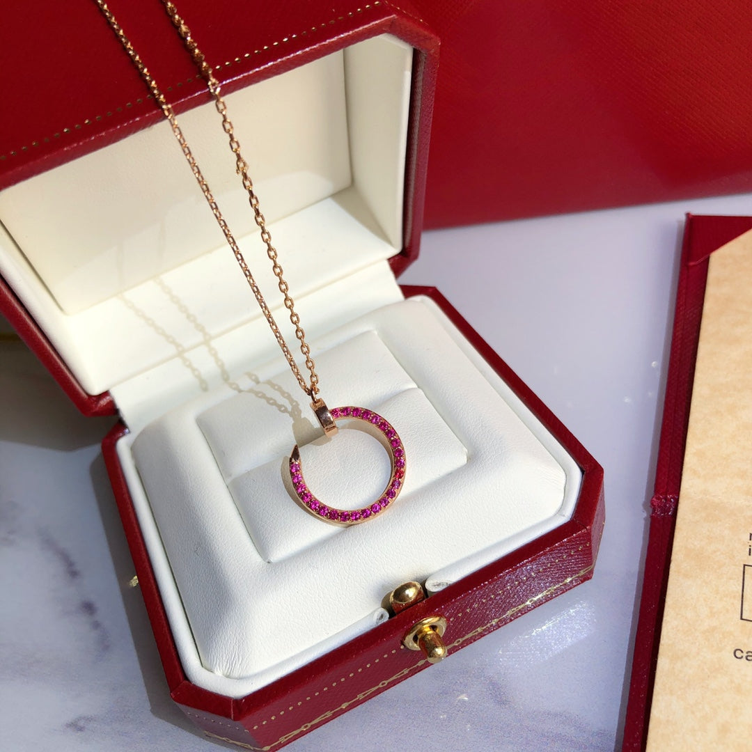 [⭐Shinejoy]JUSTE NECKLACE GOLD RED DIAMONDS