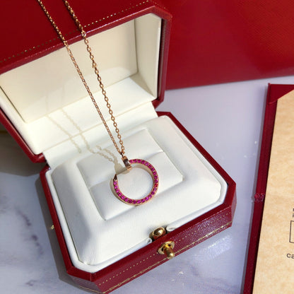 [⭐Shinejoy]JUSTE NECKLACE GOLD RED DIAMONDS