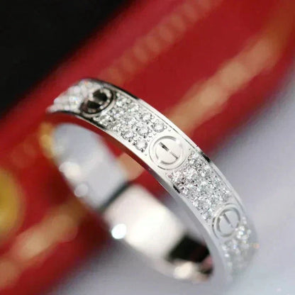 [⭐Shinejoy]LOVE RING 3.6MM DIAMOND PAVED