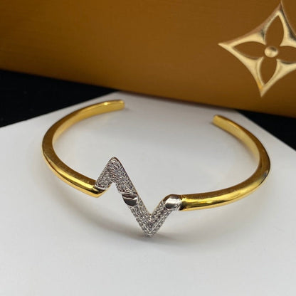 [⭐Shinejoy]VOLTE UPSITE DOWN DIAMOND GOLD OPEN BRACELET