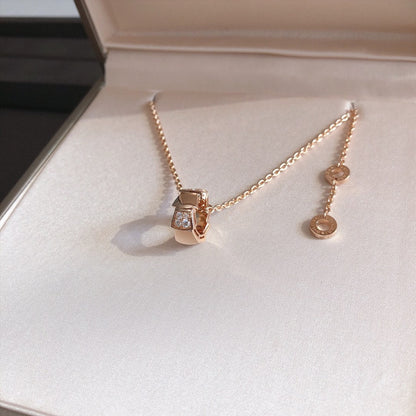 [⭐Shinejoy]SERPENTI PEDANT DIAMOND PINK GOLD NECKLACE