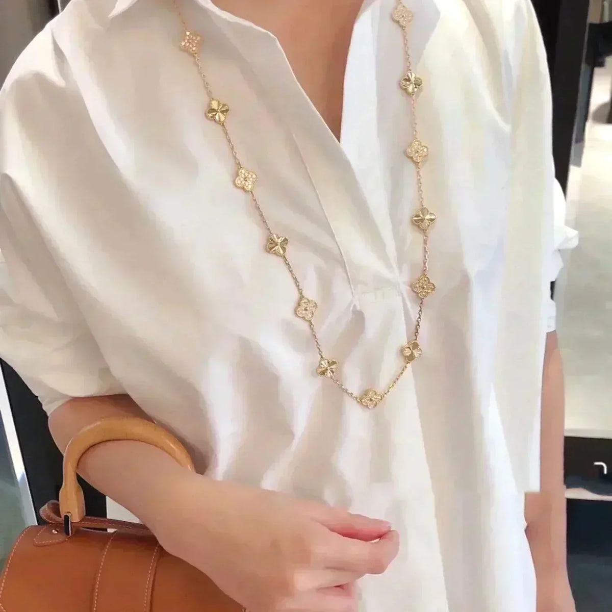 [⭐Shinejoy]CLOVER 20 MOTIFS LASER DIAMOND NECKLACE