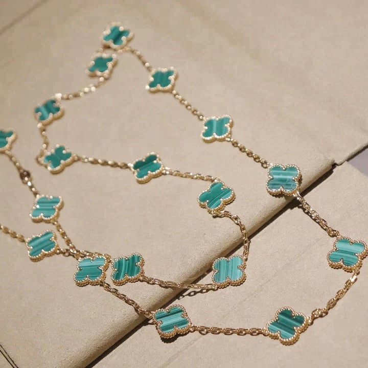 [⭐Shinejoy]CLOVER 20 MOTIFS MALACHITE GOLD