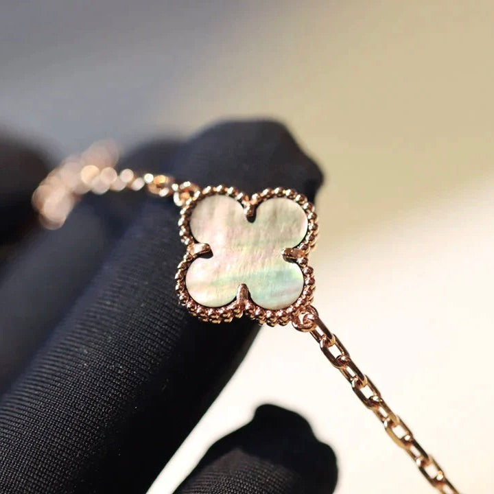 [⭐Shinejoy]CLOVER 20 MOTIFS DARK MOP DIAMOND  NECKLACE