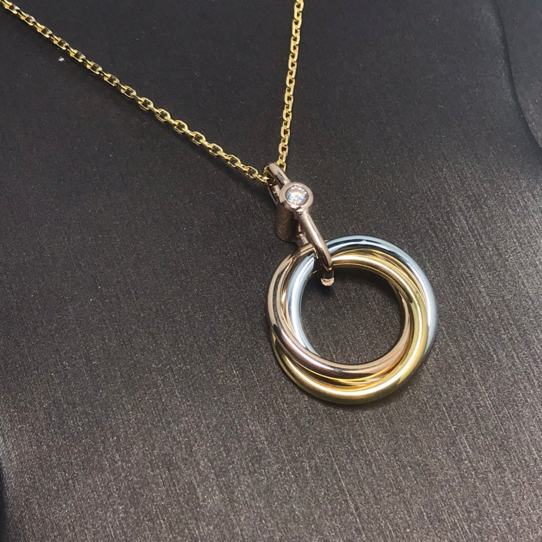 [⭐Shinejoy]TRINITY SILVER GOLD PINK GOLD NECKLACE
