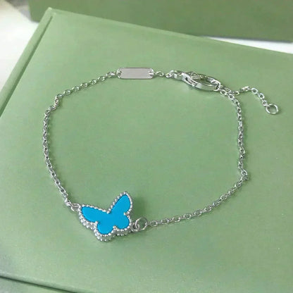 [⭐Shinejoy]BUTTERFLY TURQUOISE BUTTERFLY BRACELET SILVER