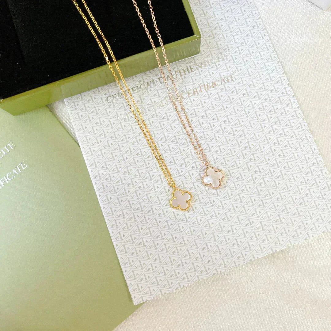 [⭐Shinejoy]CLOVER MINI 9.5MM WHITE MOTHER-OF-PEARL NECKLACE
