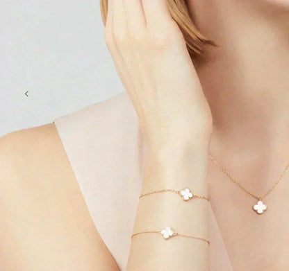 [⭐Shinejoy]CLOVER MINI 9.5MM WHITE MOTHER-OF-PEARL NECKLACE