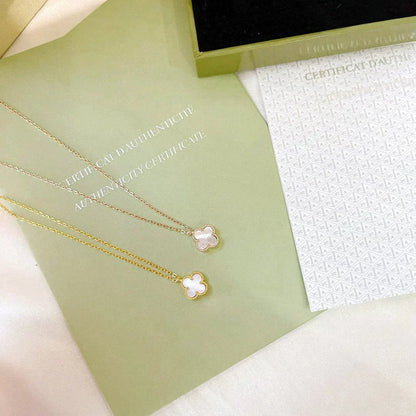 [⭐Shinejoy]CLOVER MINI 9.5MM WHITE MOTHER-OF-PEARL NECKLACE