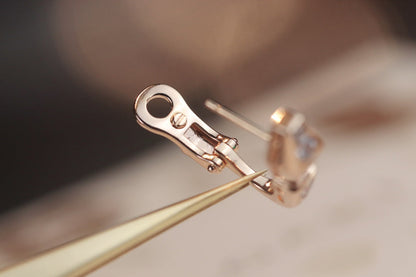 [⭐Shinejoy]SERPENT PINK GOLD DIAMOND EARRINGS