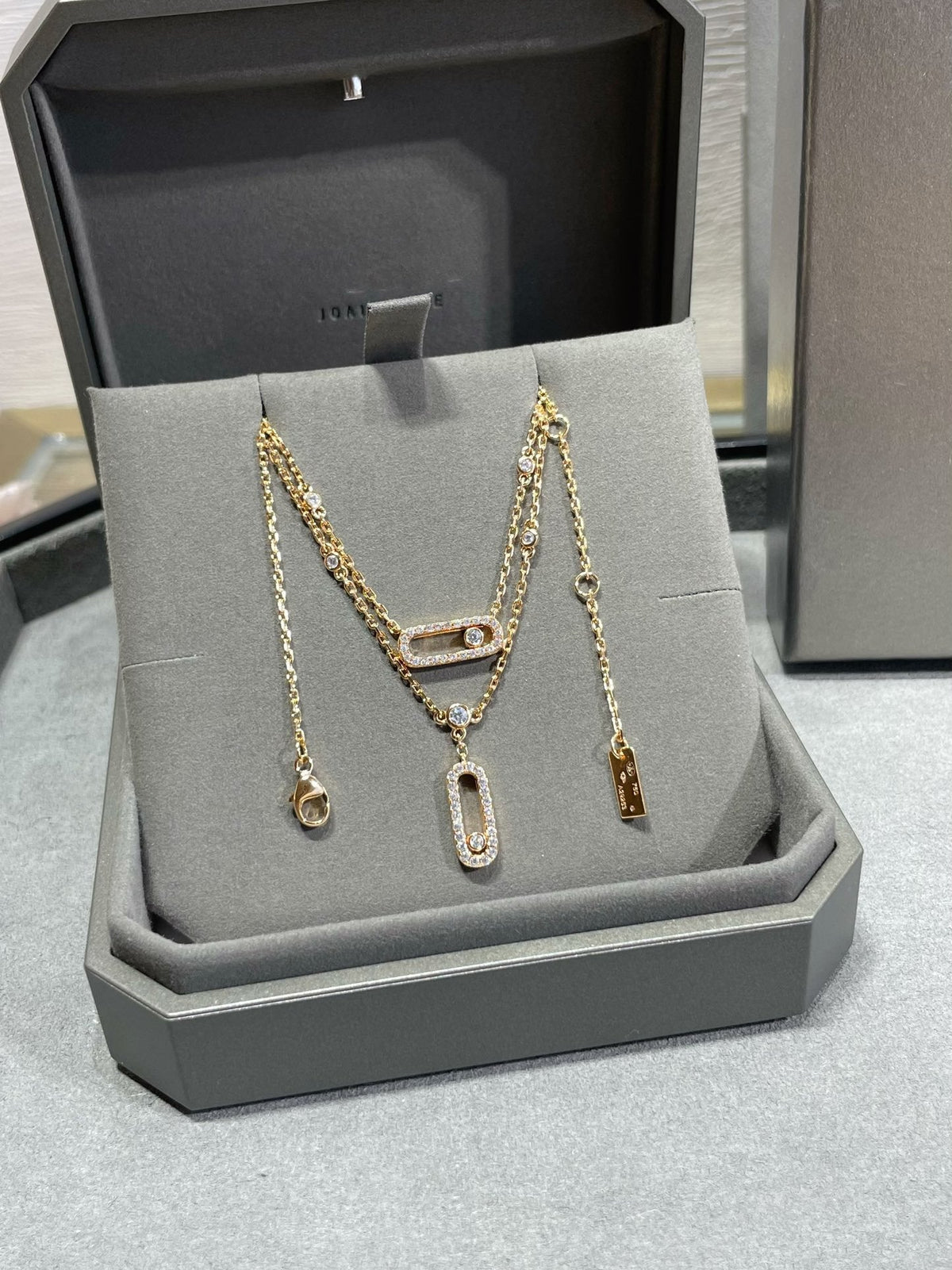 [⭐Shinejoy]MOVE 2 ROW DIAMOND NECKLACE