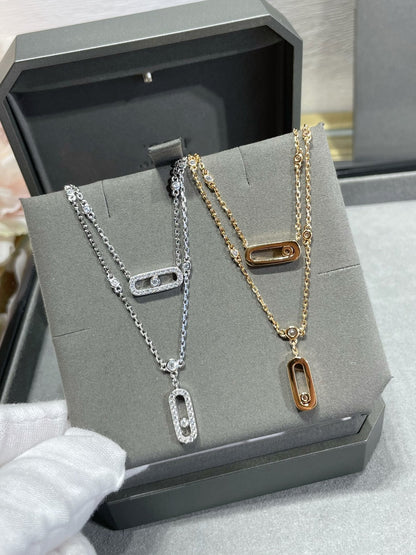 [⭐Shinejoy]MOVE 2 ROW DIAMOND NECKLACE
