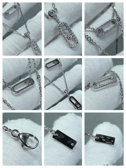 [⭐Shinejoy]MOVE 2 ROW DIAMOND NECKLACE