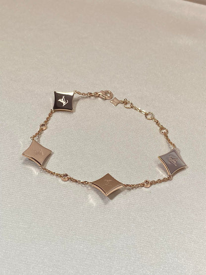 [⭐Shinejoy]STAR 4 MOTIF MOP DIAMOND PINK GOLD BRACELET