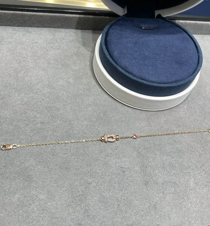 [⭐Shinejoy]FORCE 10 DIAMOND CHAIN LINK PINK GOLD BRACELET