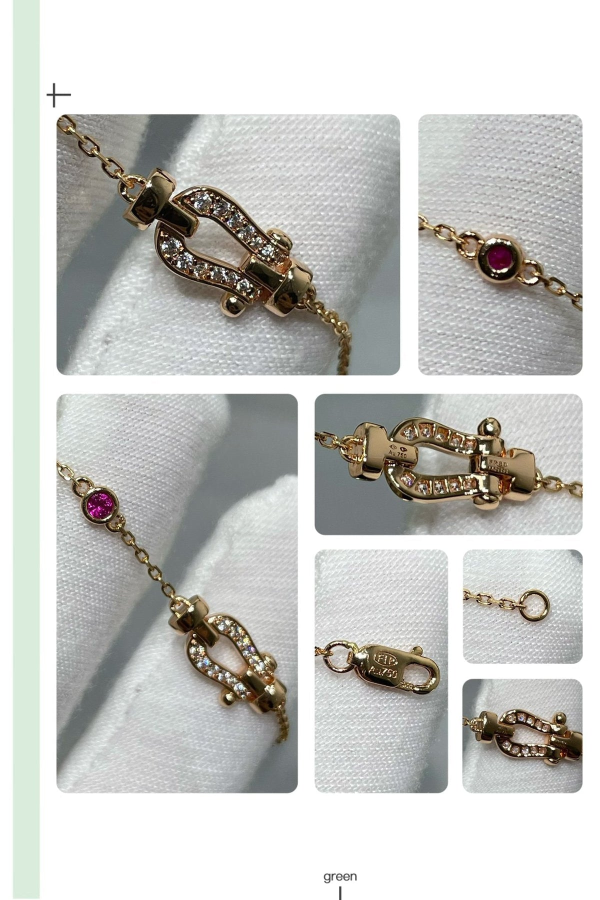 [⭐Shinejoy]FORCE 10 DIAMOND CHAIN LINK PINK GOLD BRACELET