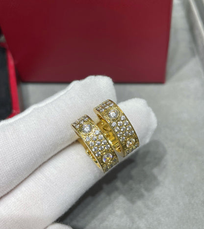 [⭐Shinejoy]LOVE 5.5MM DIAMOND PAVED EARRINGS