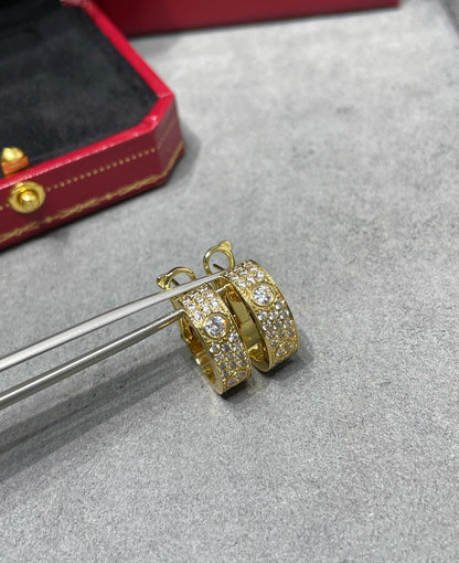 [⭐Shinejoy]LOVE 5.5MM DIAMOND PAVED EARRINGS