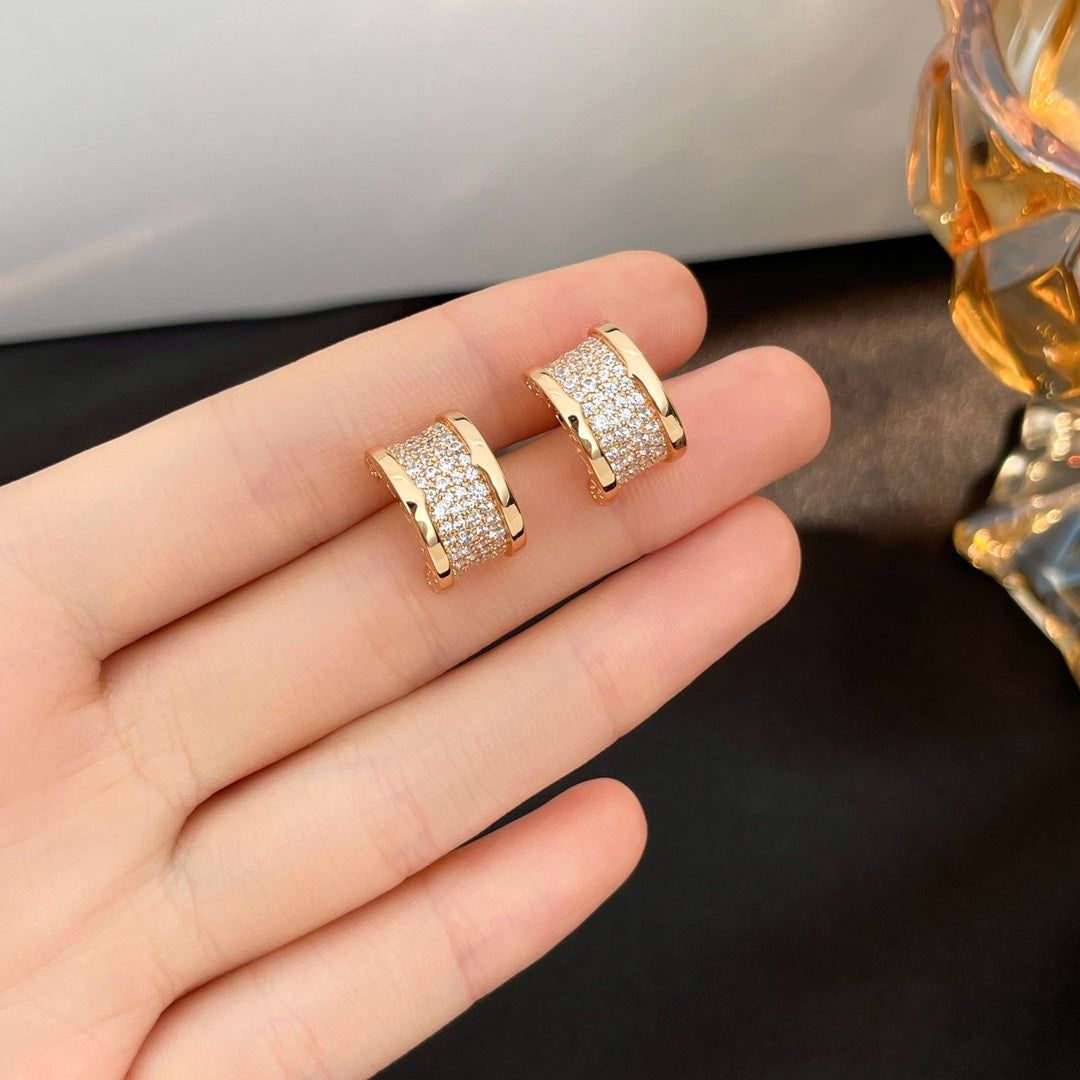 [⭐Shinejoy]ZERO 1 DIAMOND PAVED EARRINGS