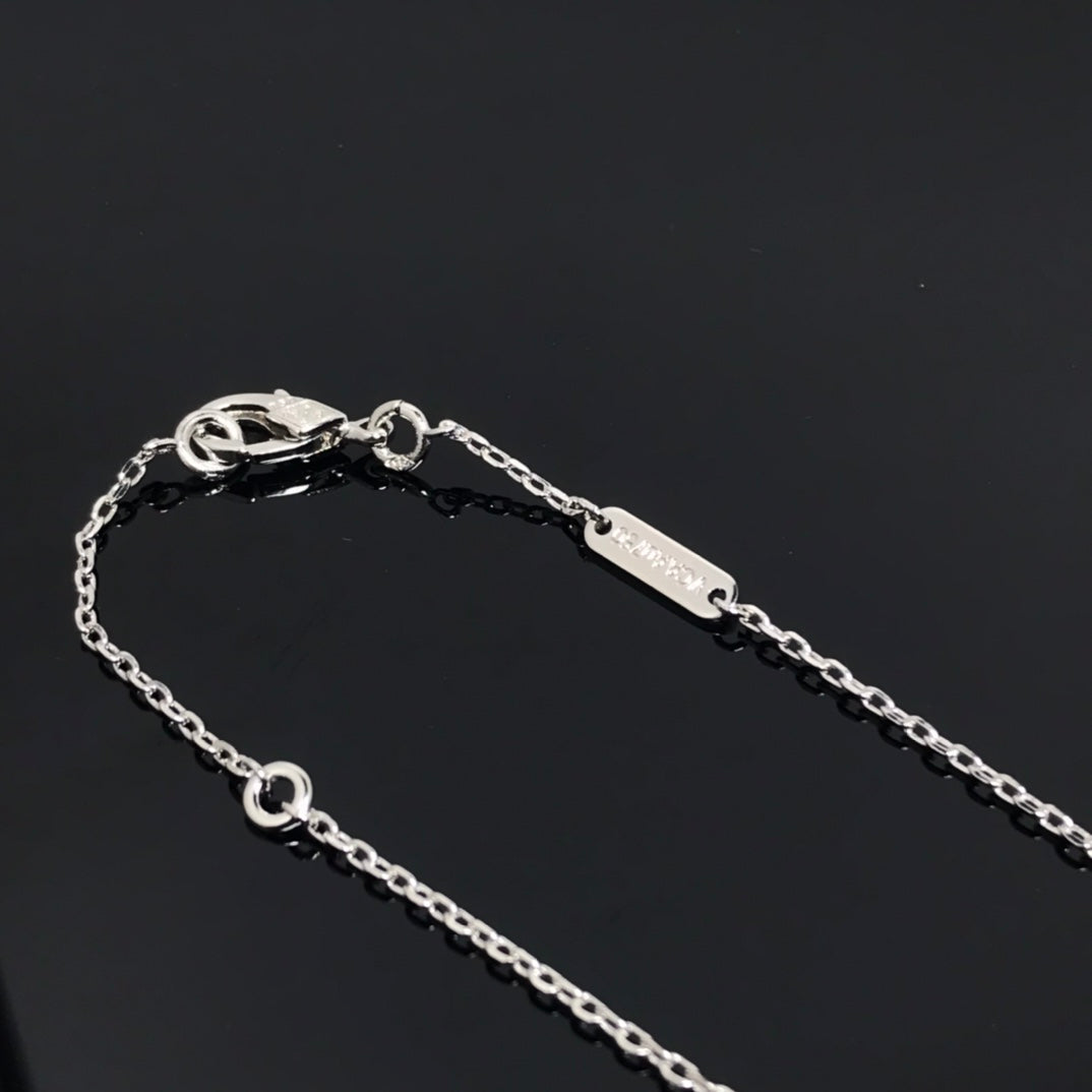 [⭐Shinejoy]CLOVER PIETERSITE SILVER LONG NECKLACE