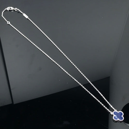 [⭐Shinejoy]CLOVER PIETERSITE SILVER LONG NECKLACE