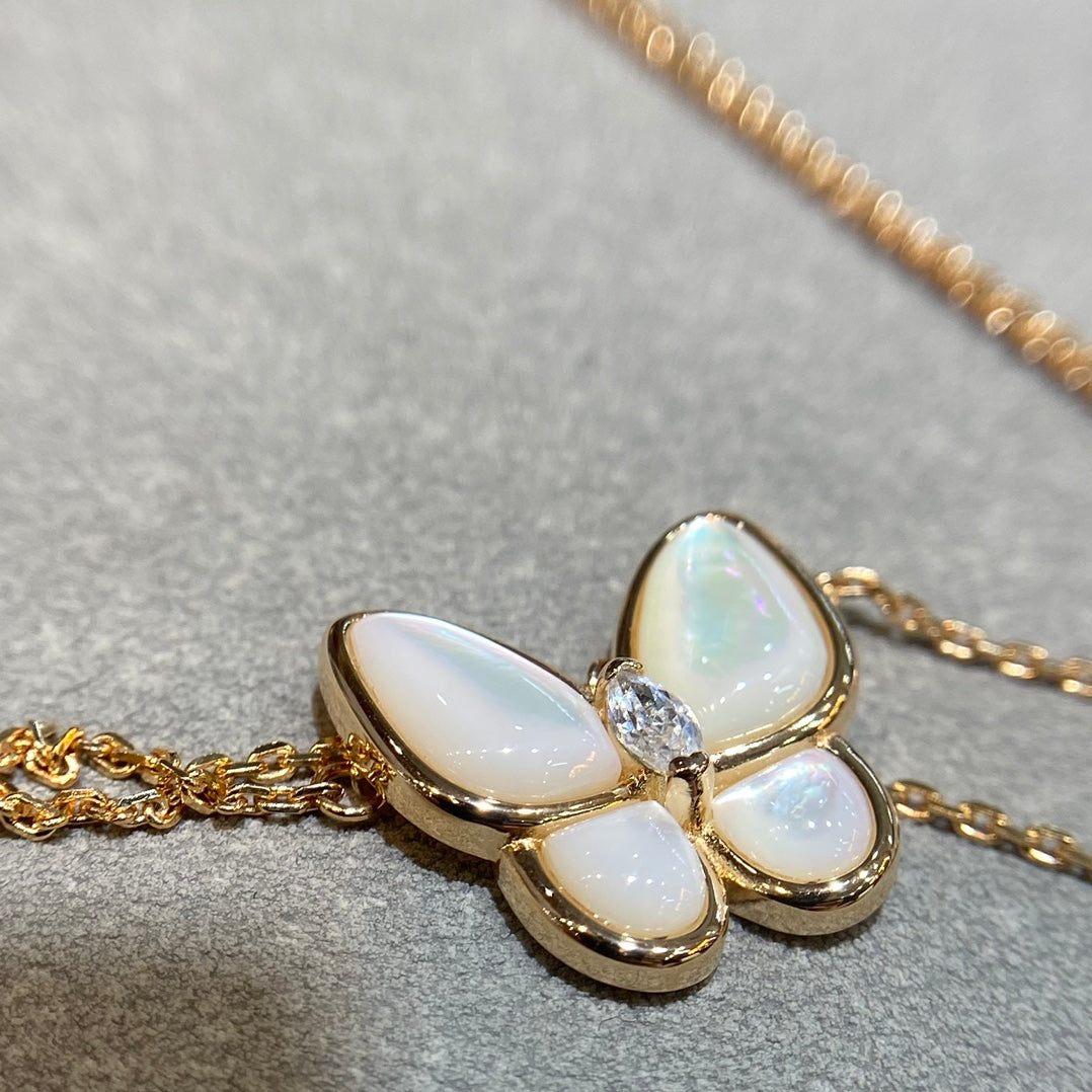 [⭐Shinejoy]BUTTERFLY MOP DIAMOND NECKLACE