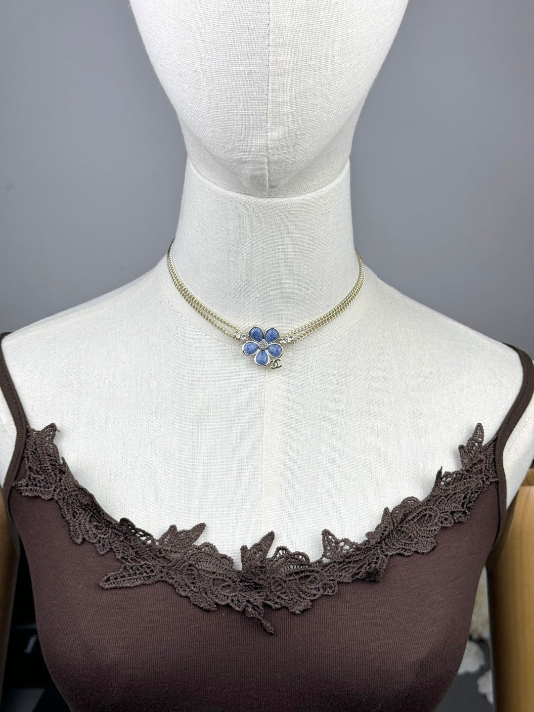 [⭐Shinejoy]New Blue Floral Double-Layer Necklace