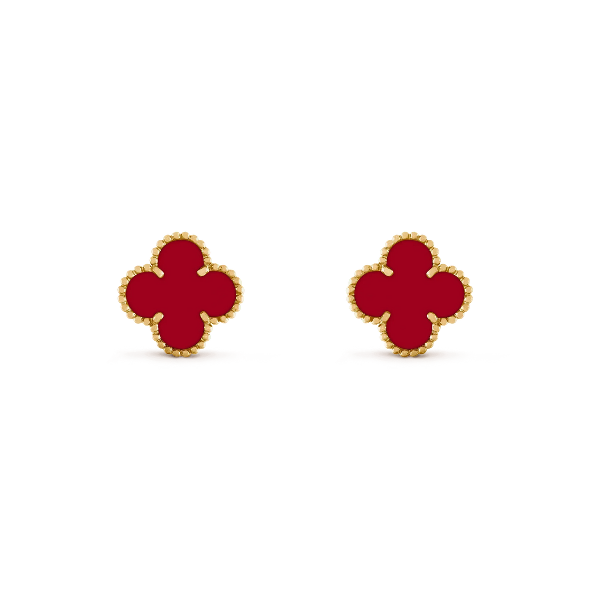 [⭐Shinejoy]CLOVER MEDIUM 1 MOTIFS CARNELIAN  EARRINGS