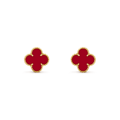 [⭐Shinejoy]CLOVER MEDIUM 1 MOTIFS CARNELIAN  EARRINGS