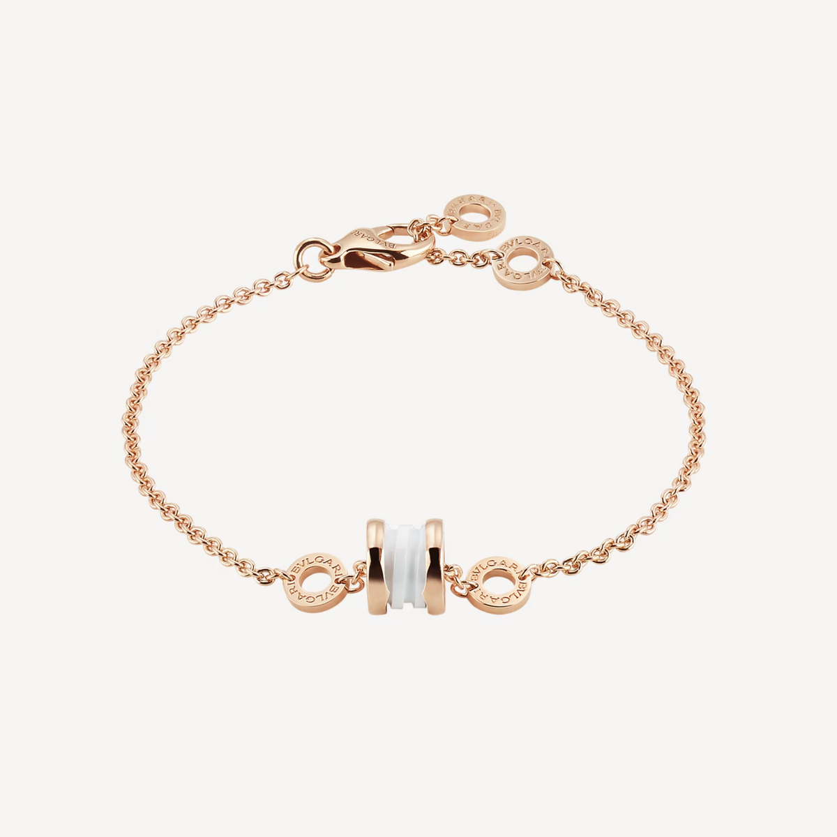 [⭐Shinejoy]ZERO 1 SOFT PINK GOLD AND WHITE CERAMIC BRACELET