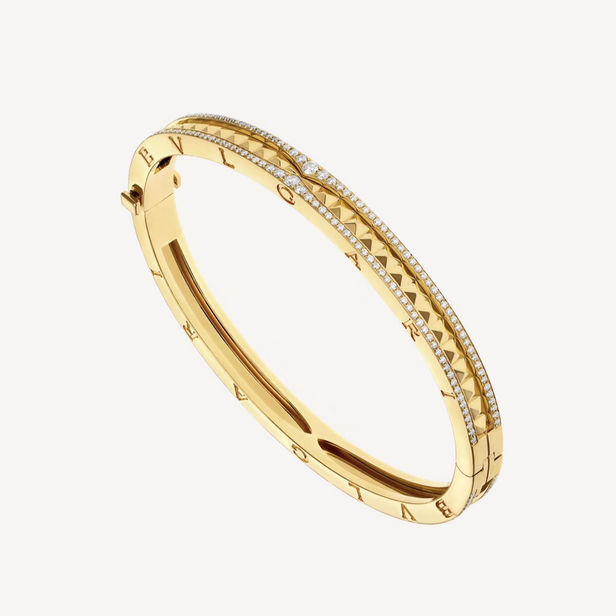 [⭐Shinejoy]ZERO 1 SPIRAL AND PAVED DIAMOND GOLD BRACELET