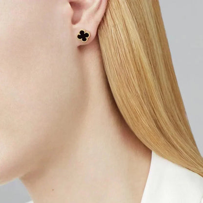 [⭐Shinejoy]CLOVER MINI 9.5MM BLACK MOP EARRINGS