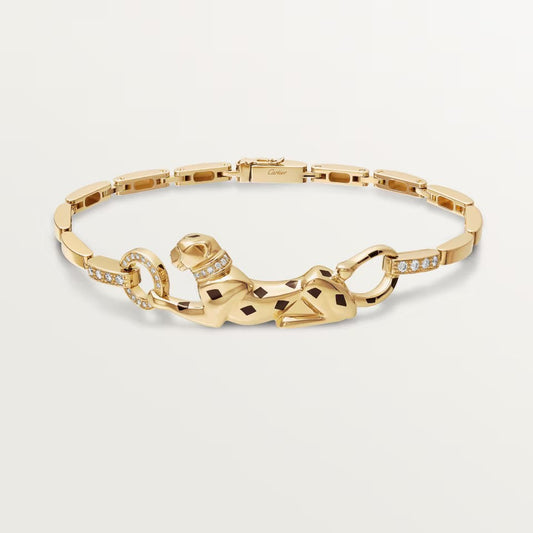 [⭐Shinejoy]PANTHERE HALF DIAMOND ON CHAIN BRACELET